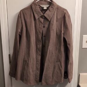 Vintage Jessica Holbrook 1x Leather Suede Jacket Blazer Button Up